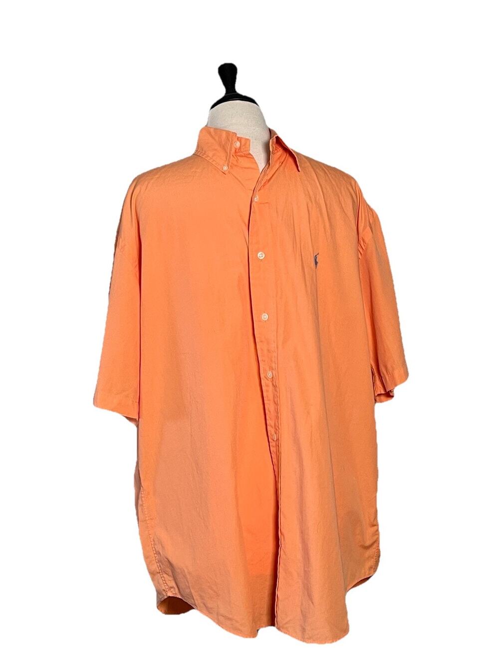 Ralph Lauren shirt men's Salmon short sleeve button down Cotton Blake Large
